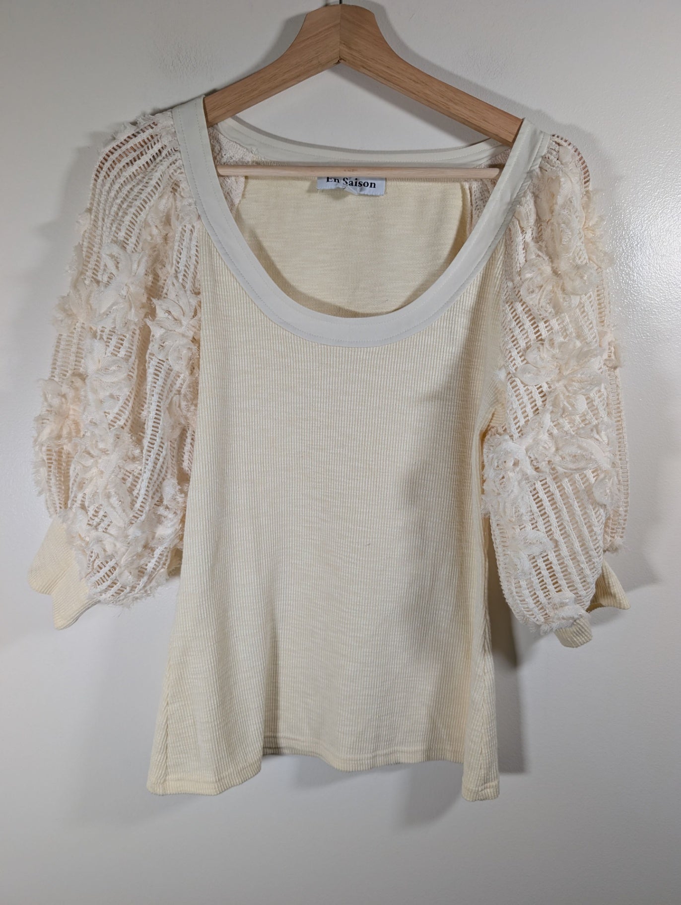 En Saison puff sleeve flower blouse - Medium