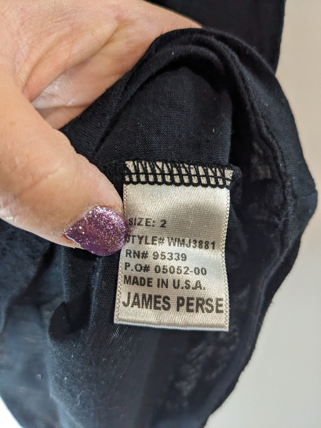 James Perse Black Round Neck T-Shirt - M (size 2)