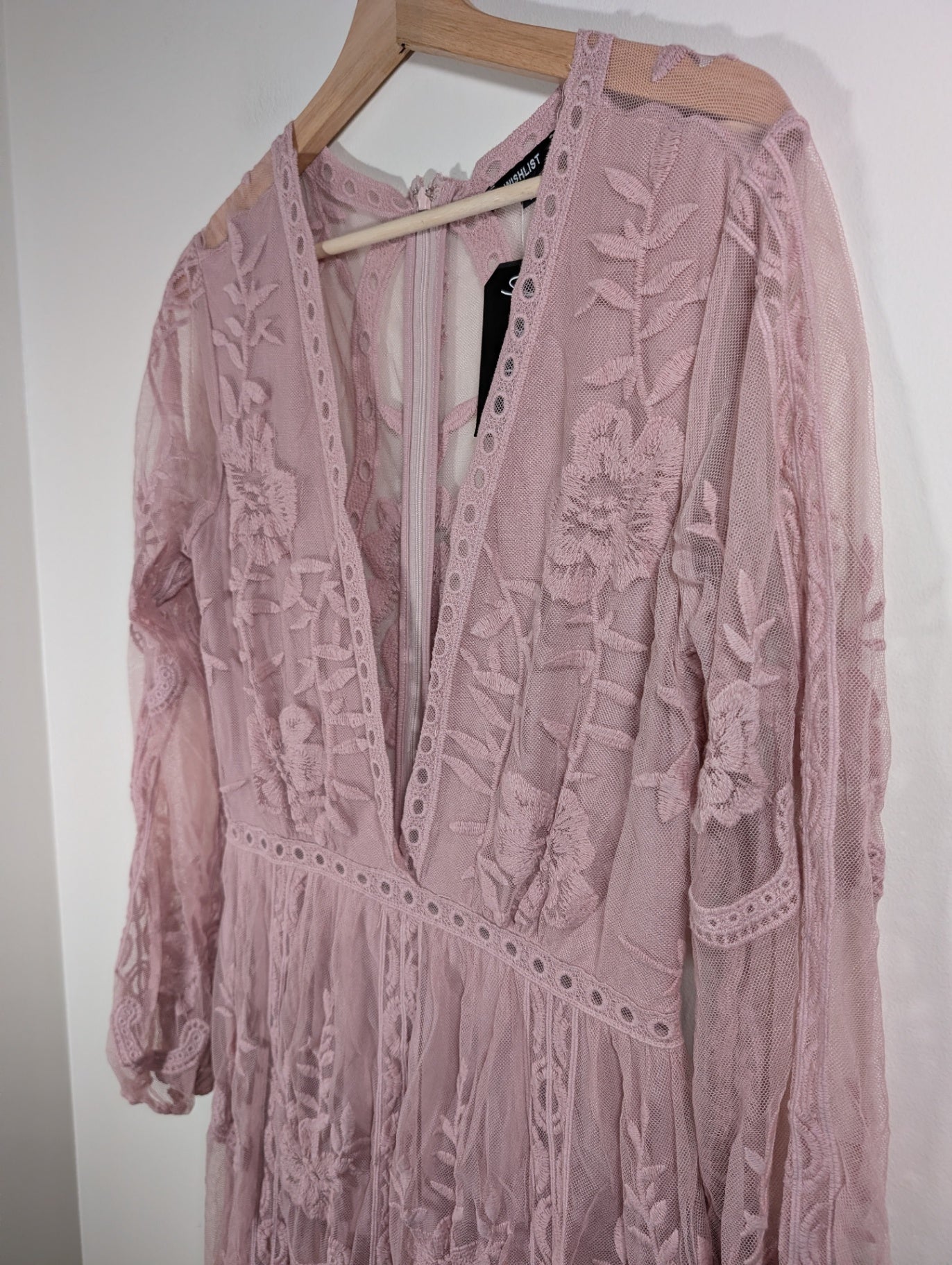 NWT Wish List pink lace maxi dress - Large