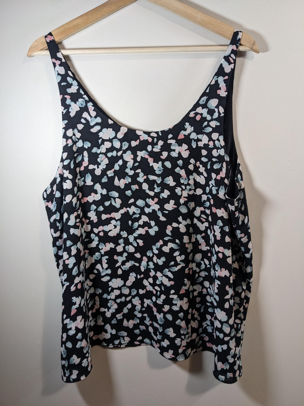 Black with Petals Blouse - appears large
