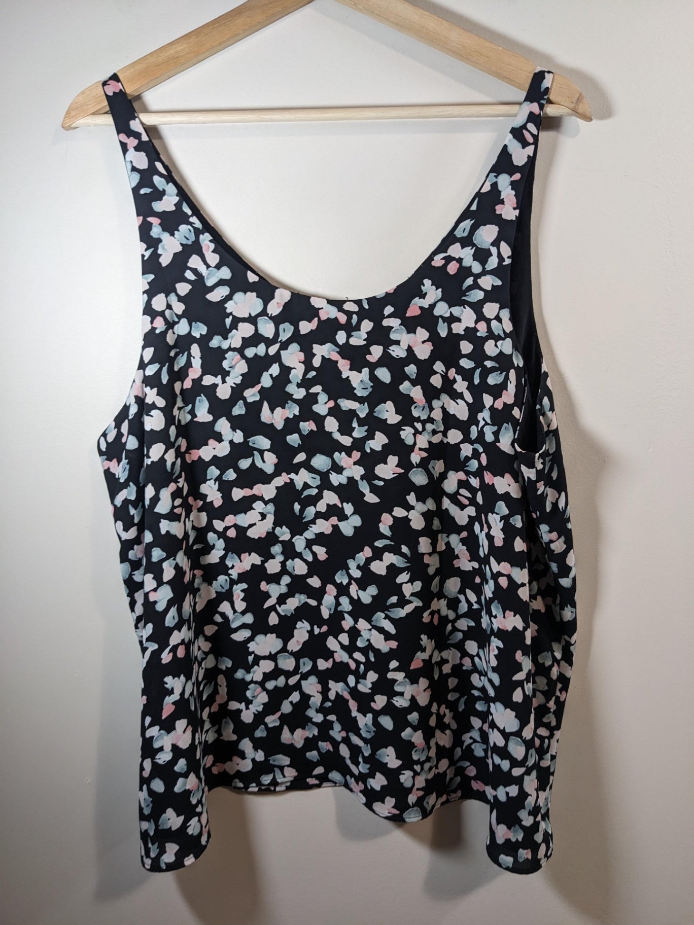 Black with Petals Blouse - appears large
