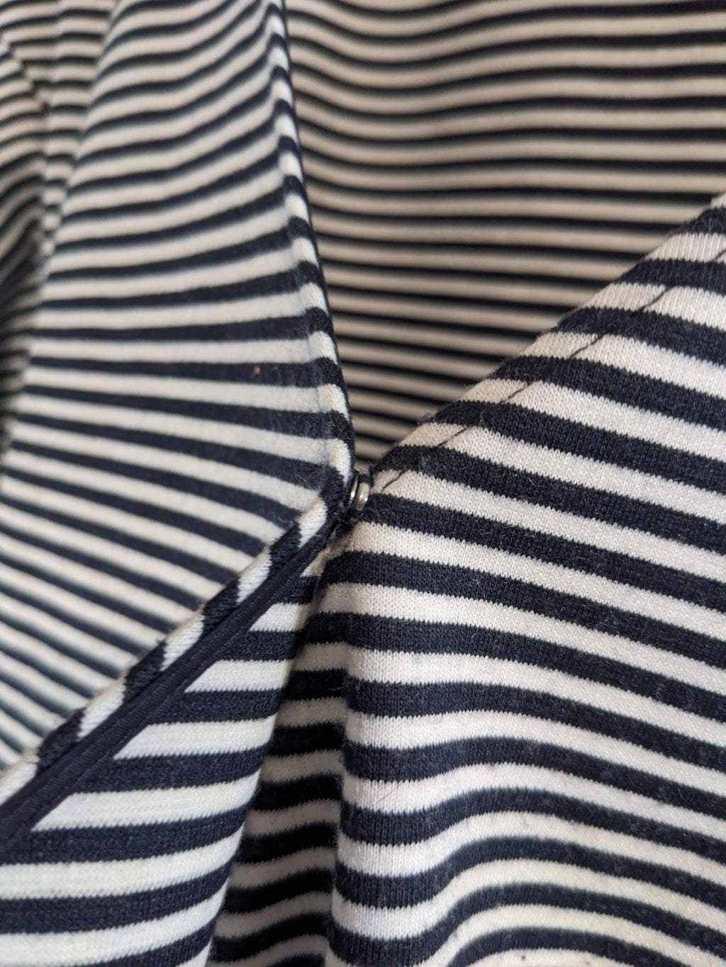 Contemporaine Striped Faux Wrap Blouse - L