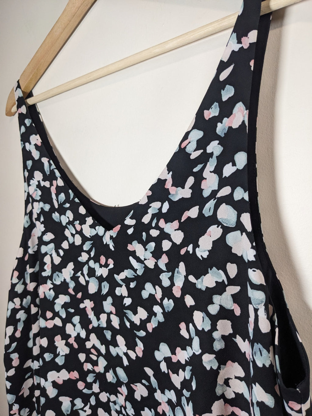Black with Petals Blouse - appears large