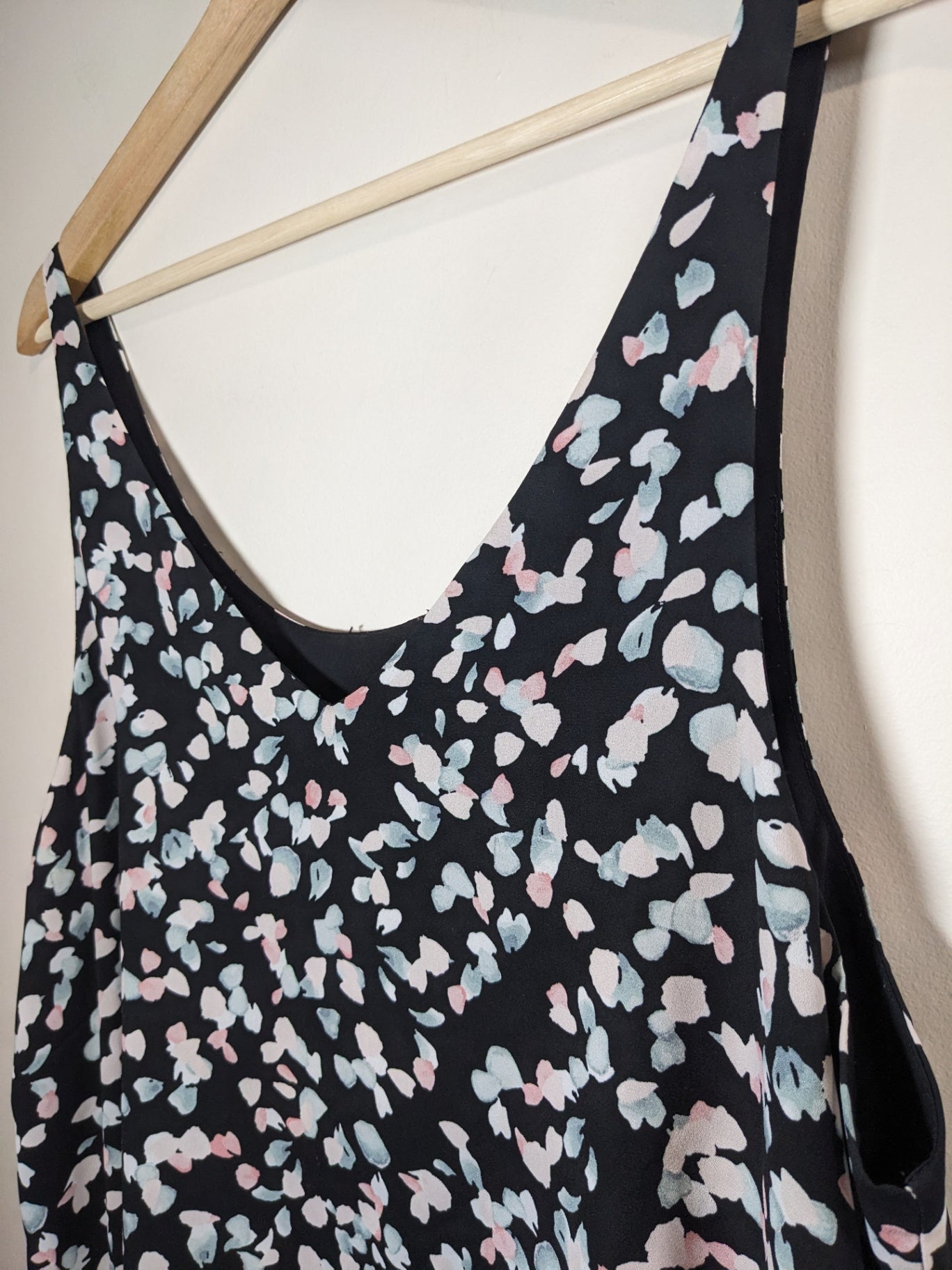 Black with Petals Blouse - appears large