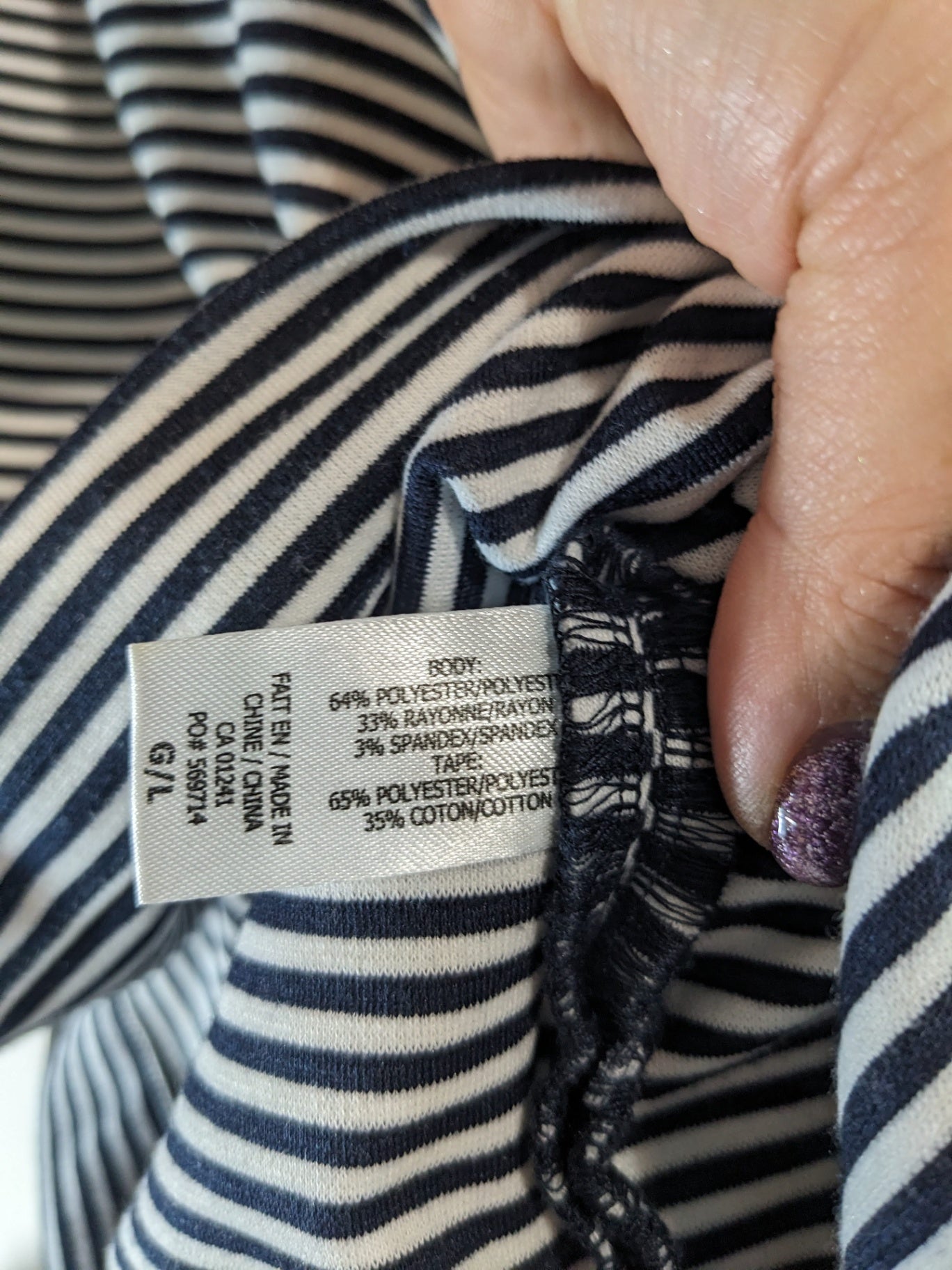 Contemporaine Striped Faux Wrap Blouse - L