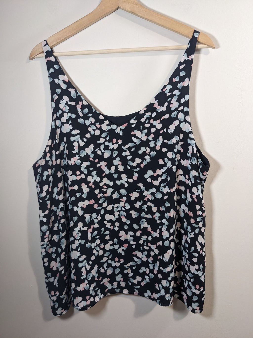 Black with Petals Blouse - appears large