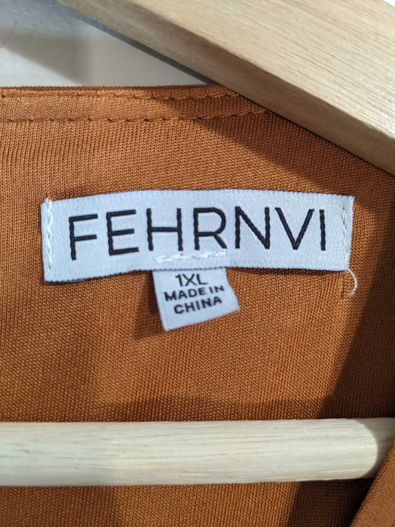 FEHRNVI Camel Maxi Dress - XL