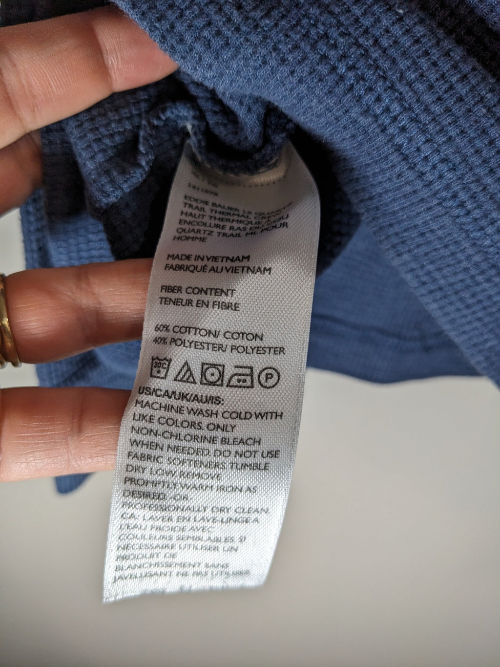 Eddie Bauer Blue Waffle Long Sleeve- XL