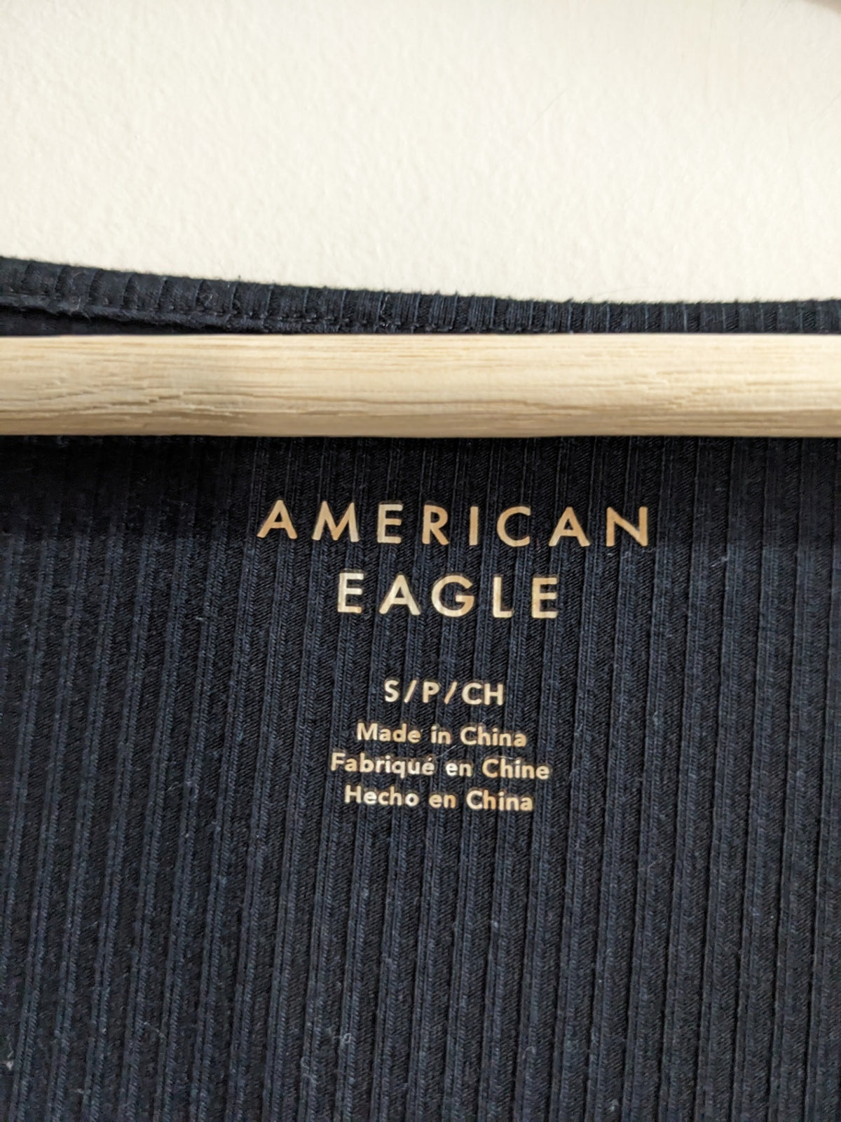 American Eagle Black Long Sleeve Bodysuit - S