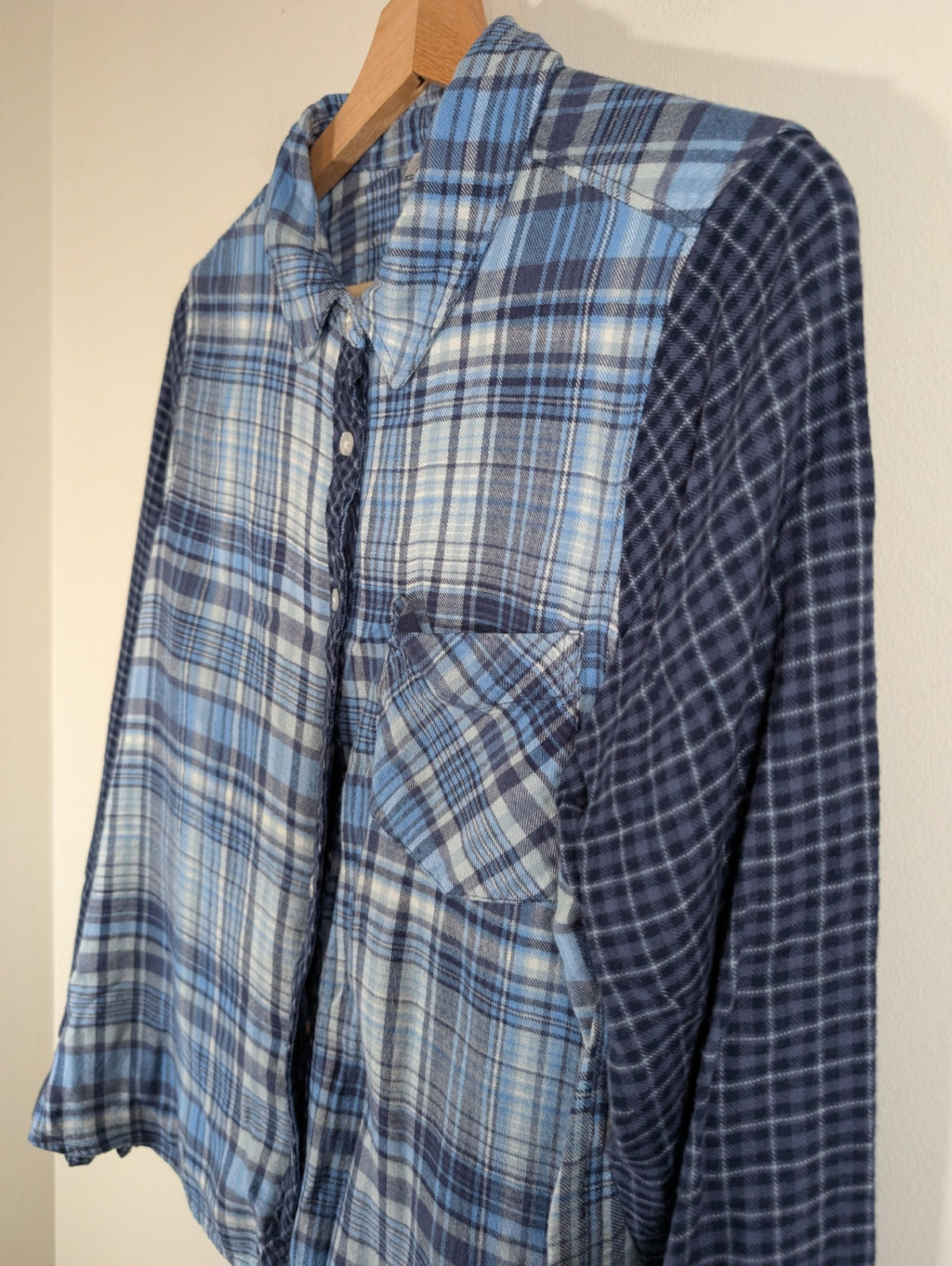 Kismet blue plaid button down - Large