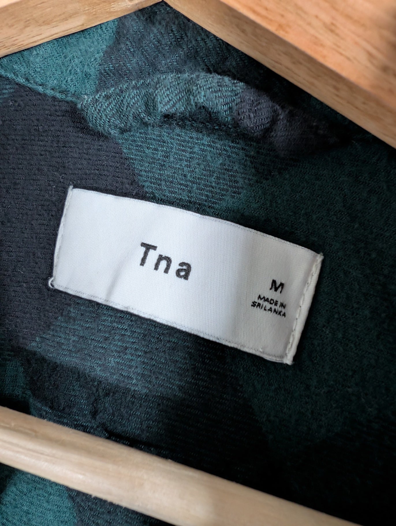 TNA green plaid button down - Medium