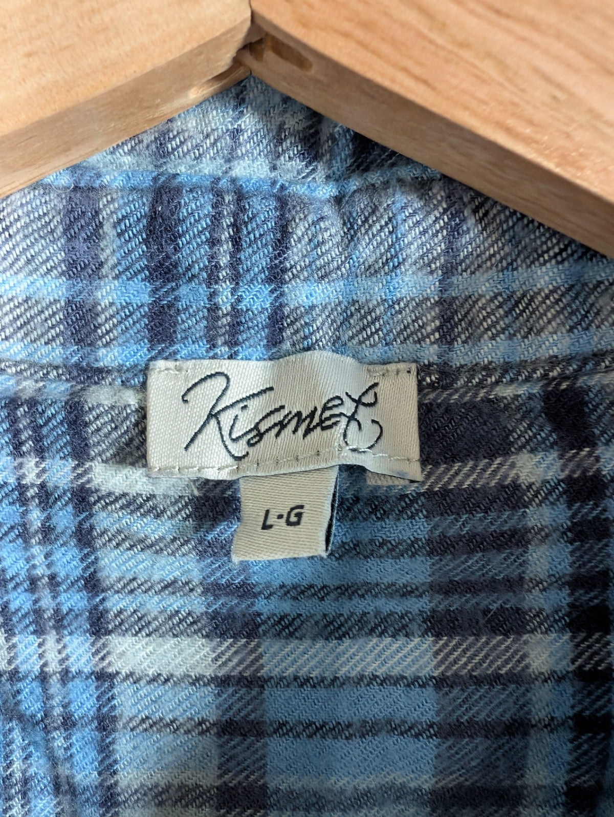 Kismet blue plaid button down - Large