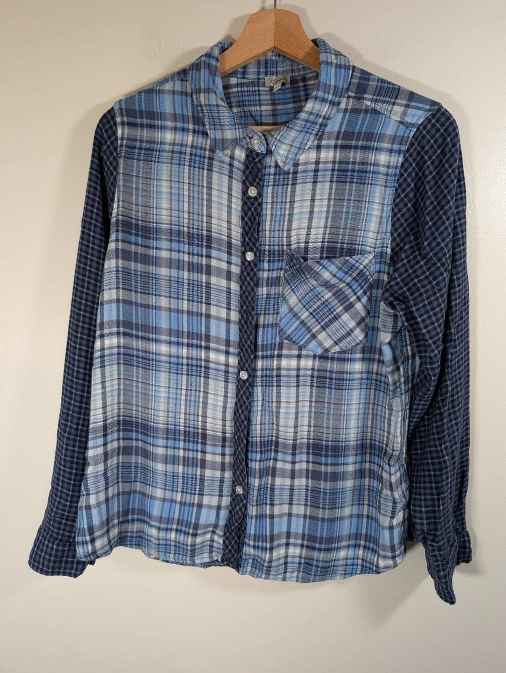 Kismet blue plaid button down - Large