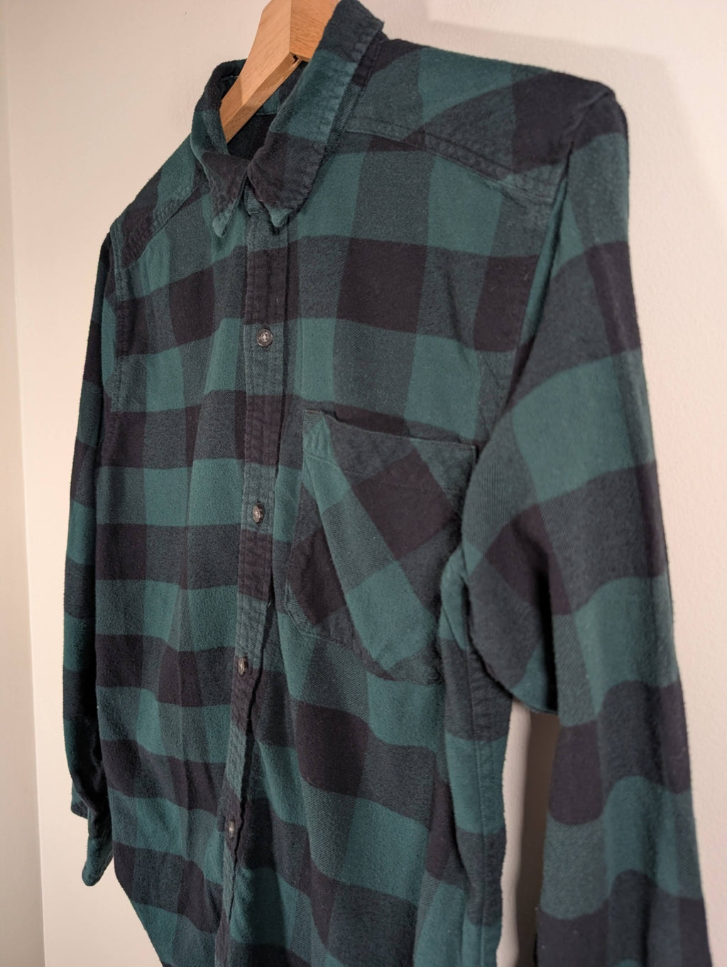 TNA green plaid button down - Medium