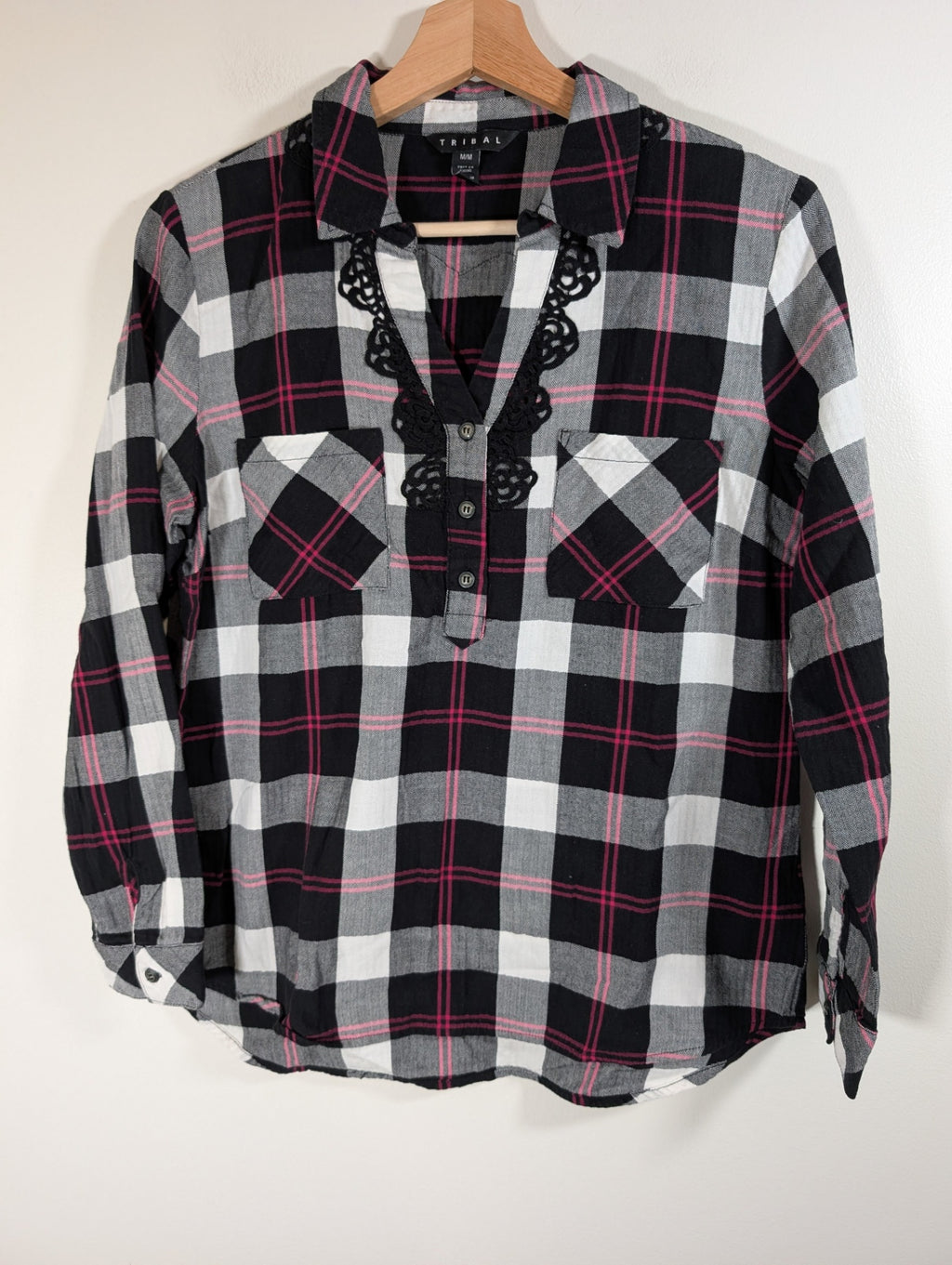 Tribal plaid button down - Medium