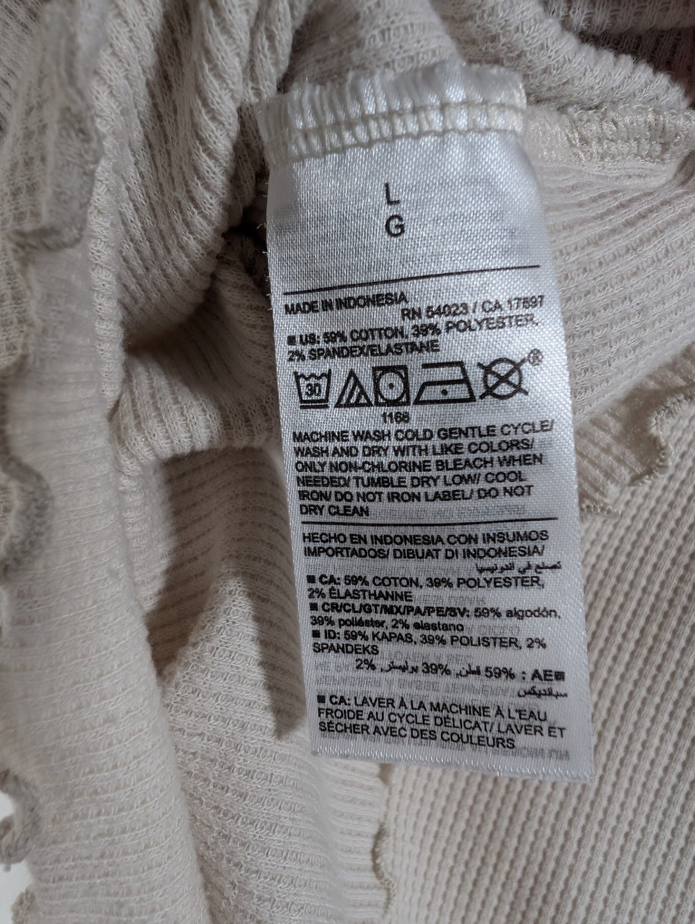 Old Navy waffle cropped tee - Large