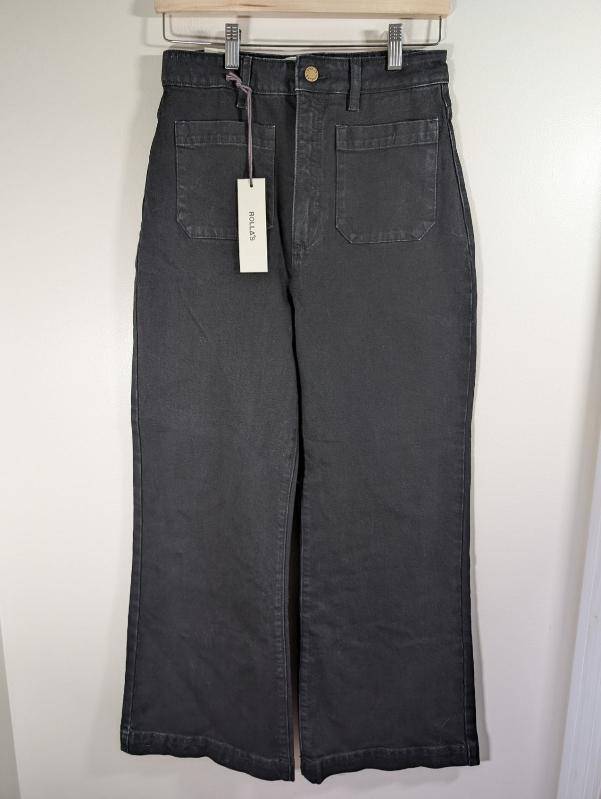 Rollas high rise wide leg black jeans - SZ 29