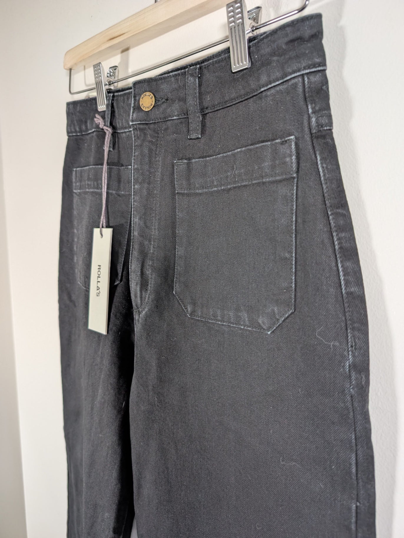 Rollas high rise wide leg black jeans - SZ 29