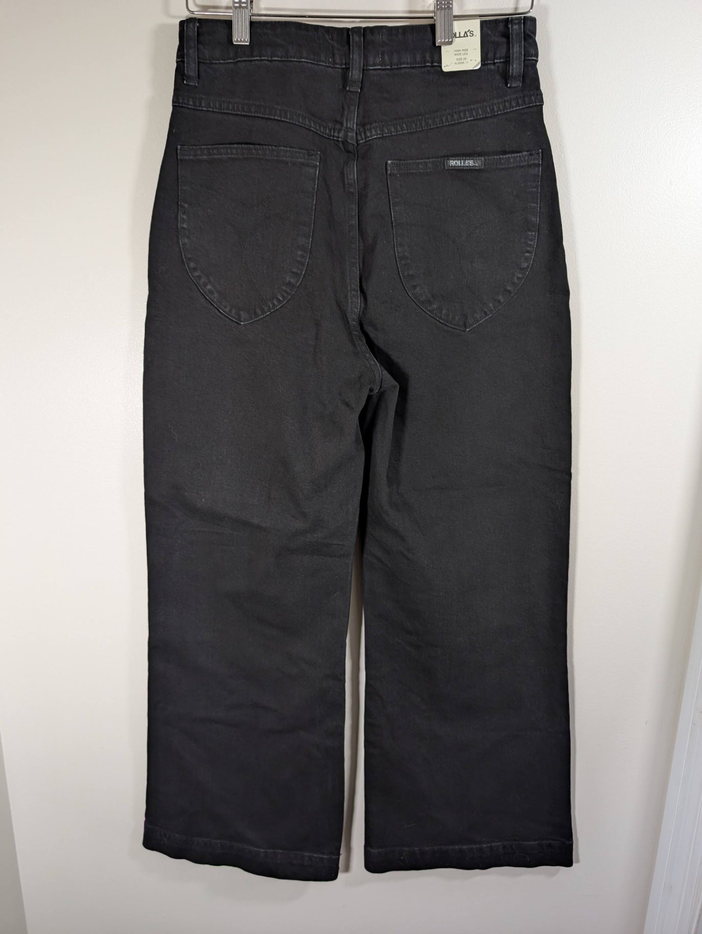Rollas high rise wide leg black jeans - SZ 29