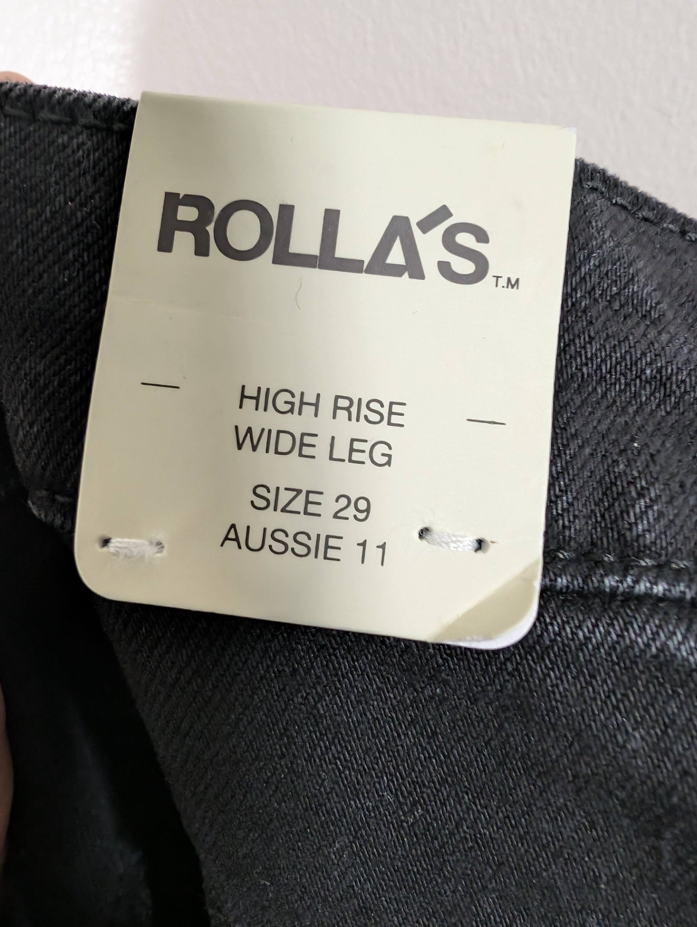 Rollas high rise wide leg black jeans - SZ 29