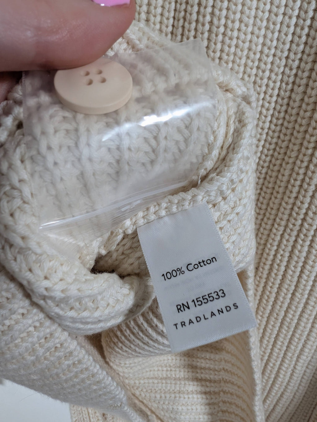 Tradlands beige shelter cardigan - Small
