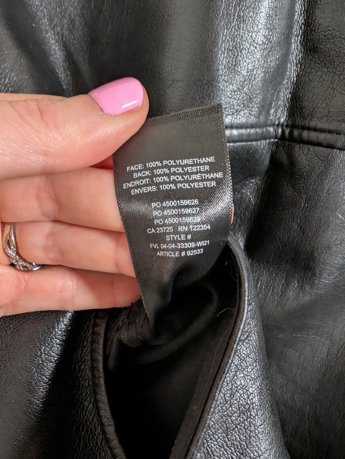 Wilfred pleather jacket - Small