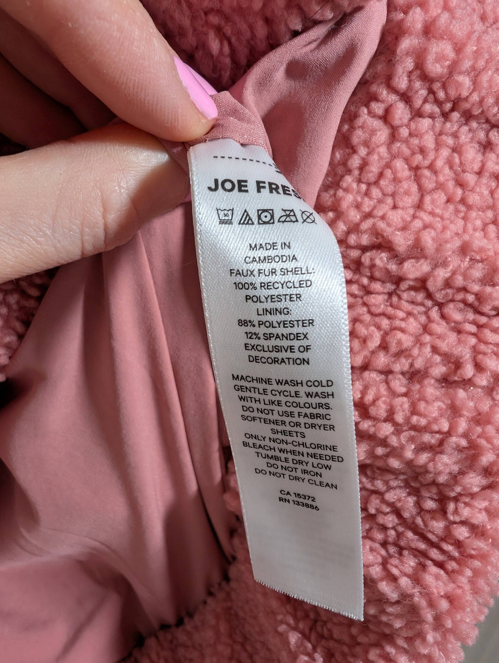 Joe Fresh x Jillian Harris fleece zip-up - Small