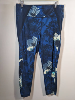 New Balance Blue Floral Leggings - XL