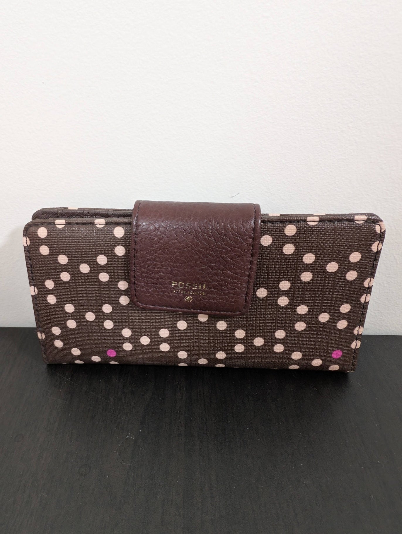Fossil polka-dot wallet