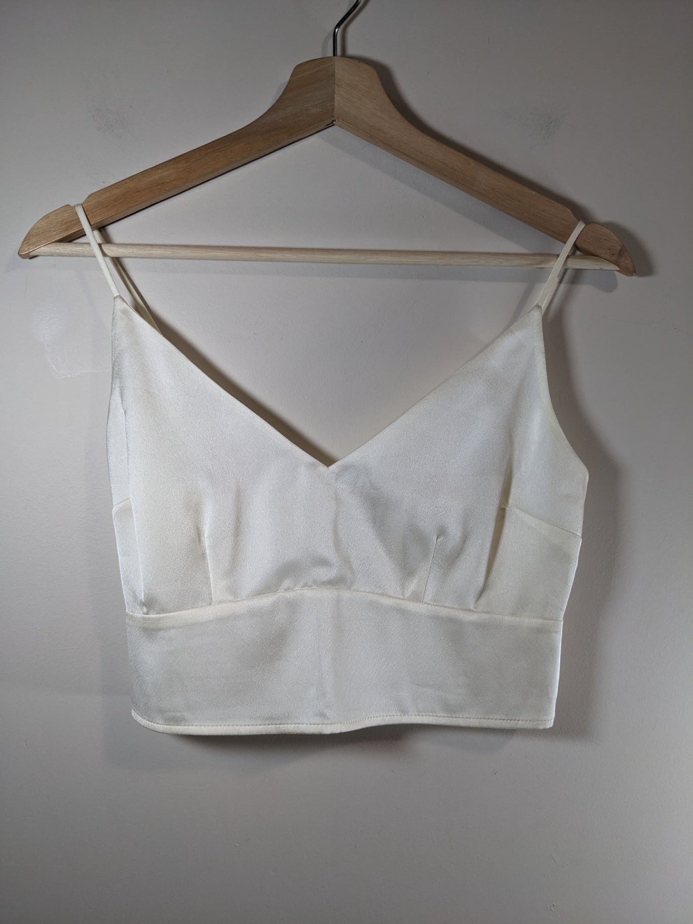 Abercrombie & Fitch Satin Crop Tank - appears medium
