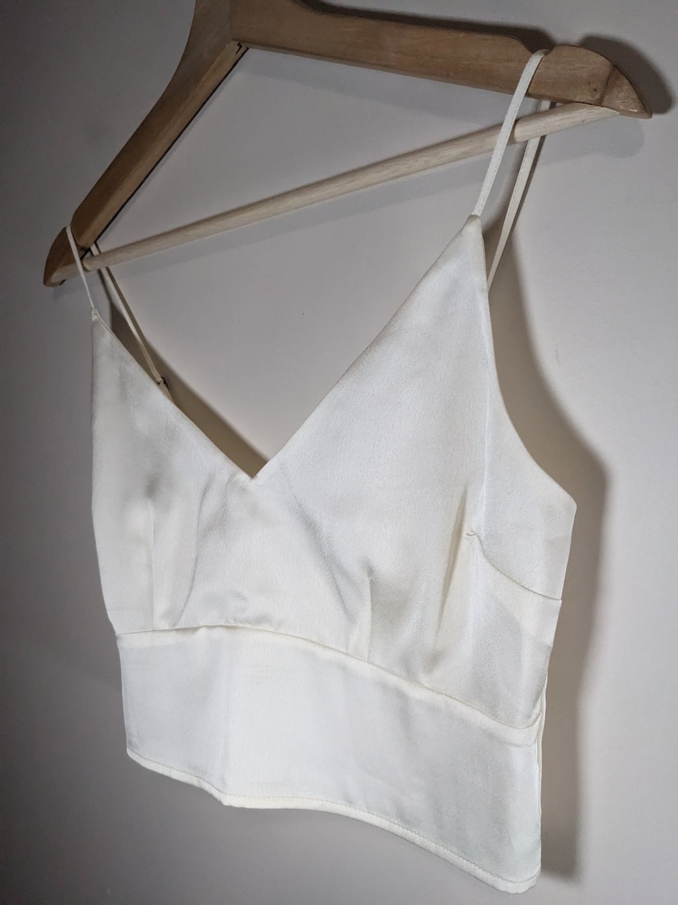 Abercrombie & Fitch Satin Crop Tank - appears medium
