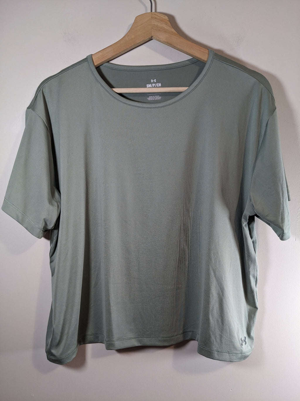 Under Armour Sage Green Crop T-Shirt - S