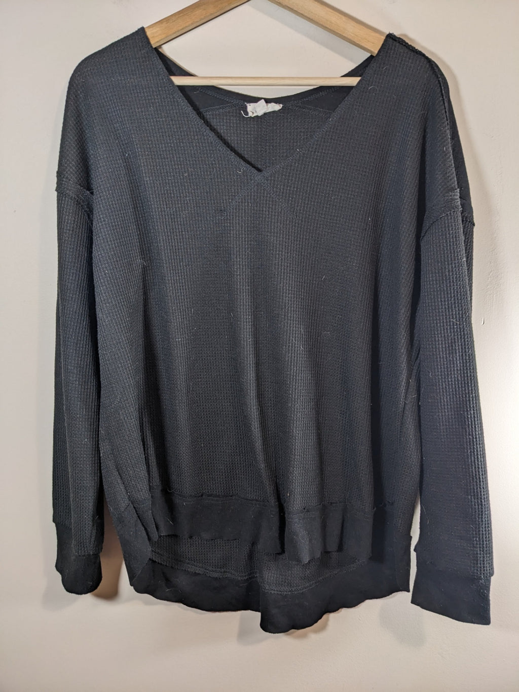 la miel waffle knit long sleeve - M