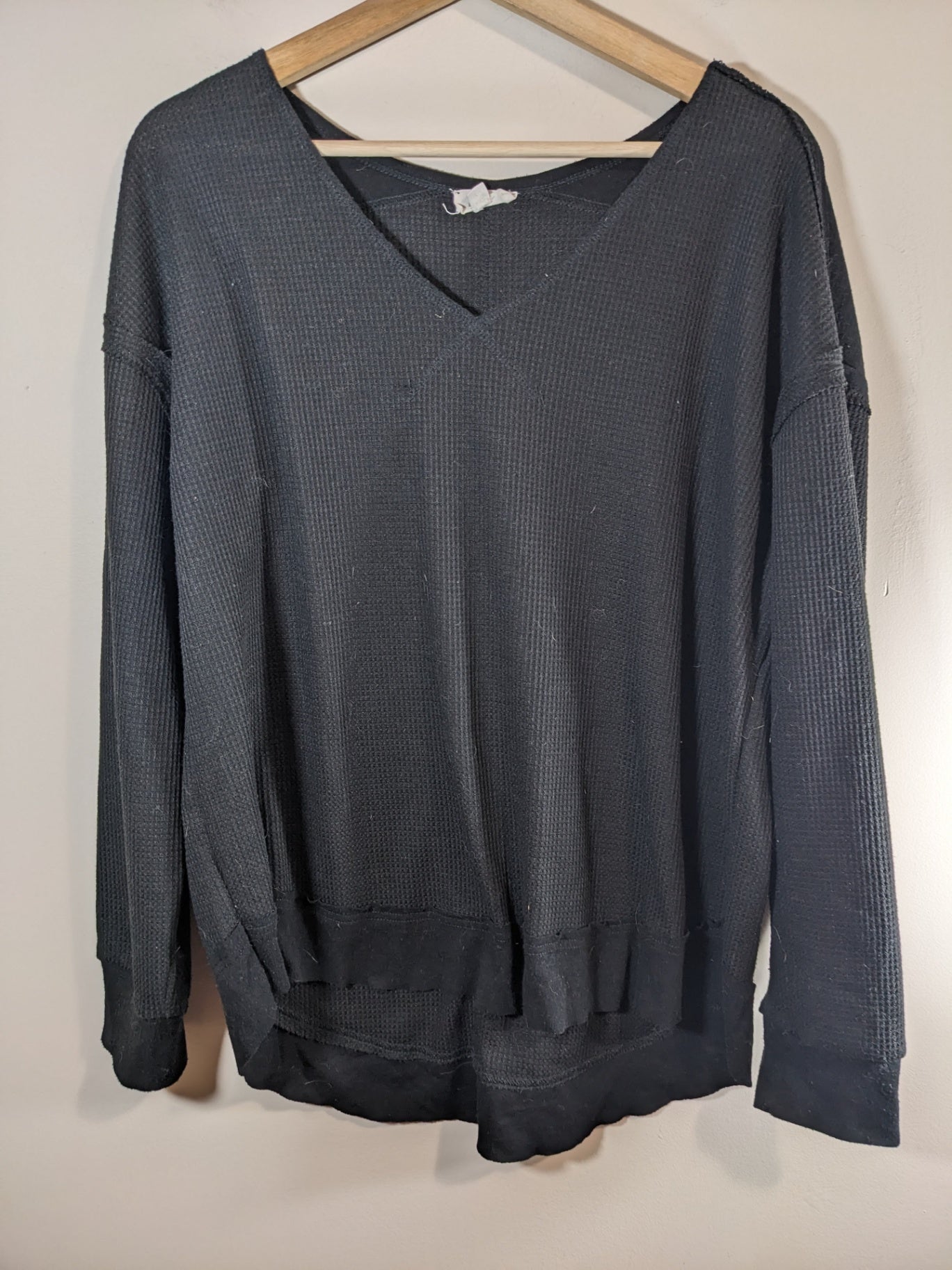 la miel waffle knit long sleeve - M