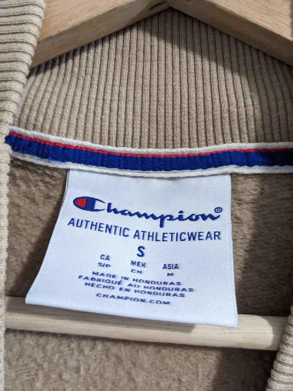 Champion Beige Mock Neck Sweatshirt - S