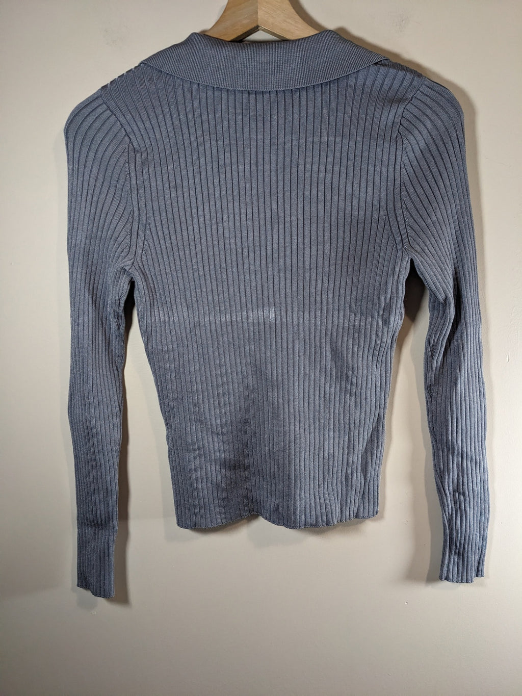 Abercrombie & Fitch Blue Ribbed Long Sleeve - S