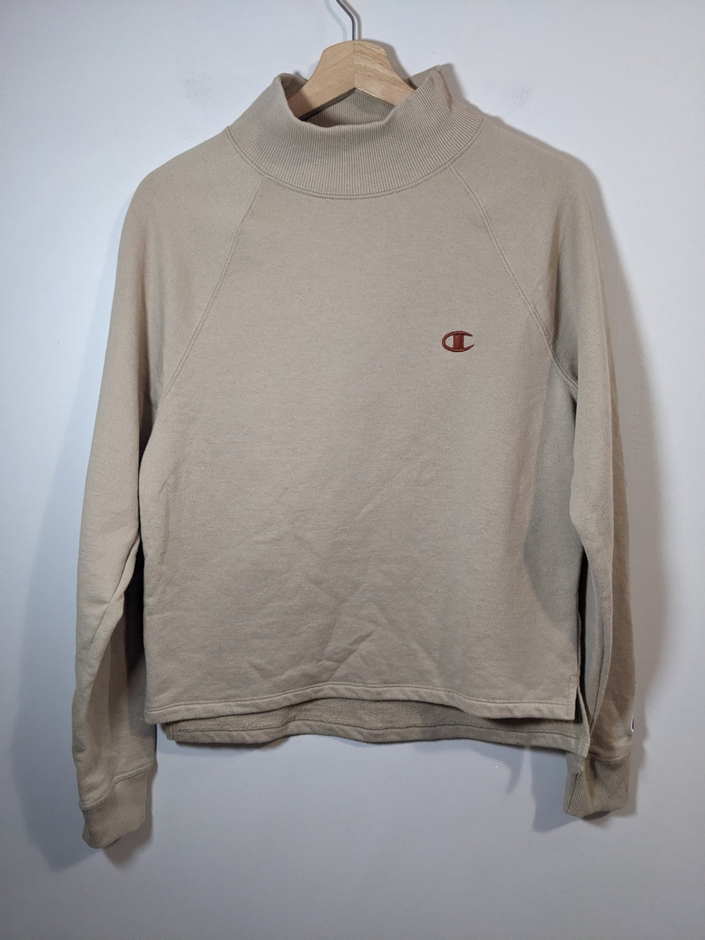 Champion Beige Mock Neck Sweatshirt - S