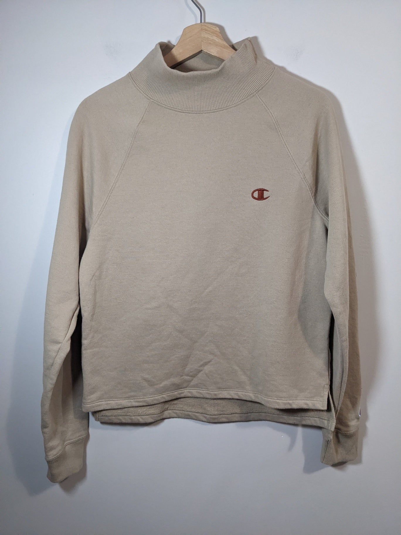 Champion Beige Mock Neck Sweatshirt - S
