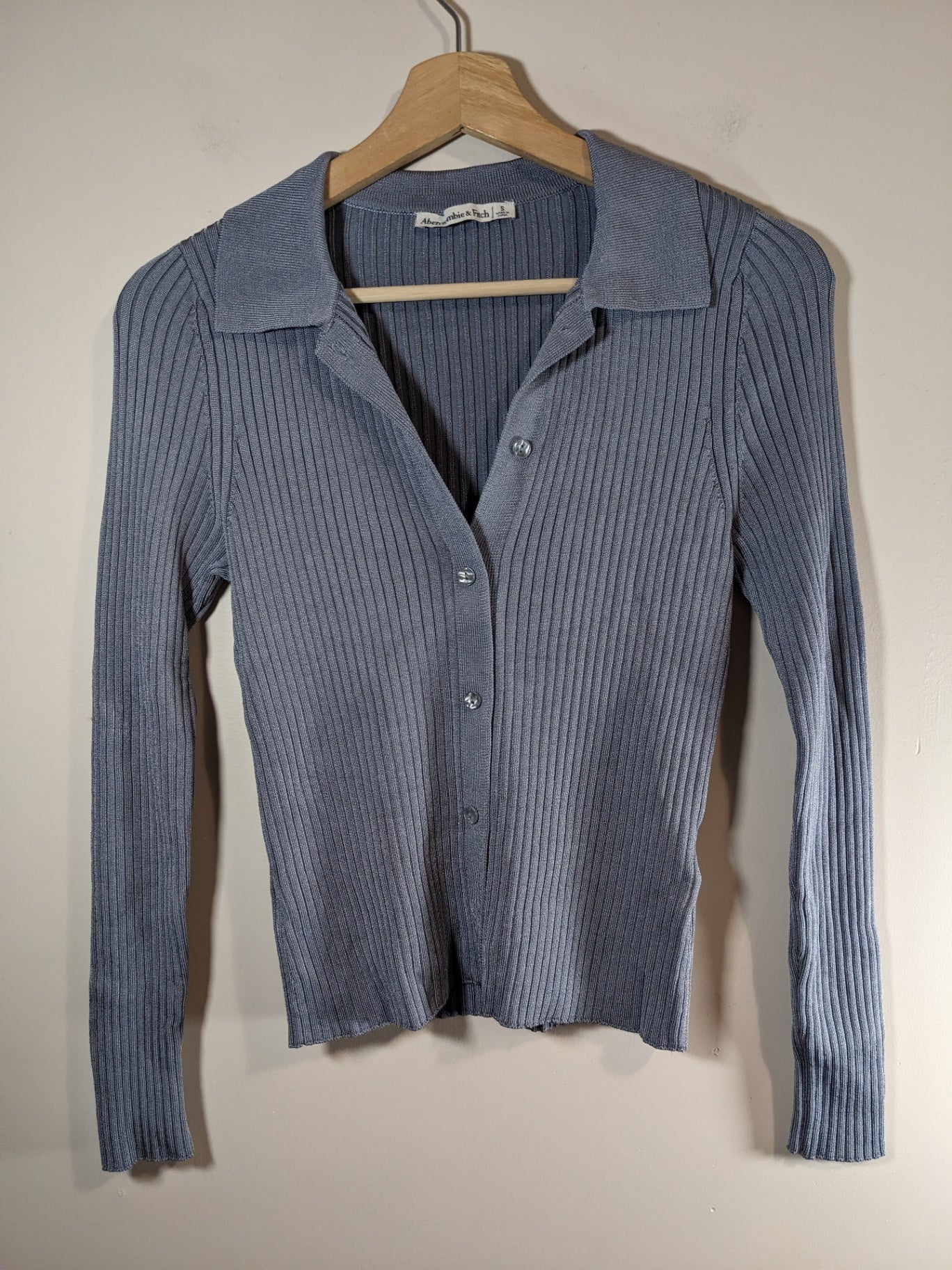 Abercrombie & Fitch Blue Ribbed Long Sleeve - S