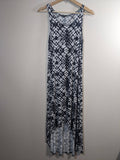 George Black & White Pattern High Low Dress - S