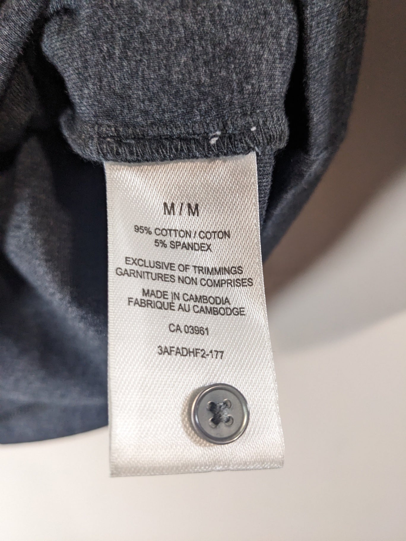 Denver Hayes Grey 3/4 Length Shirt - M