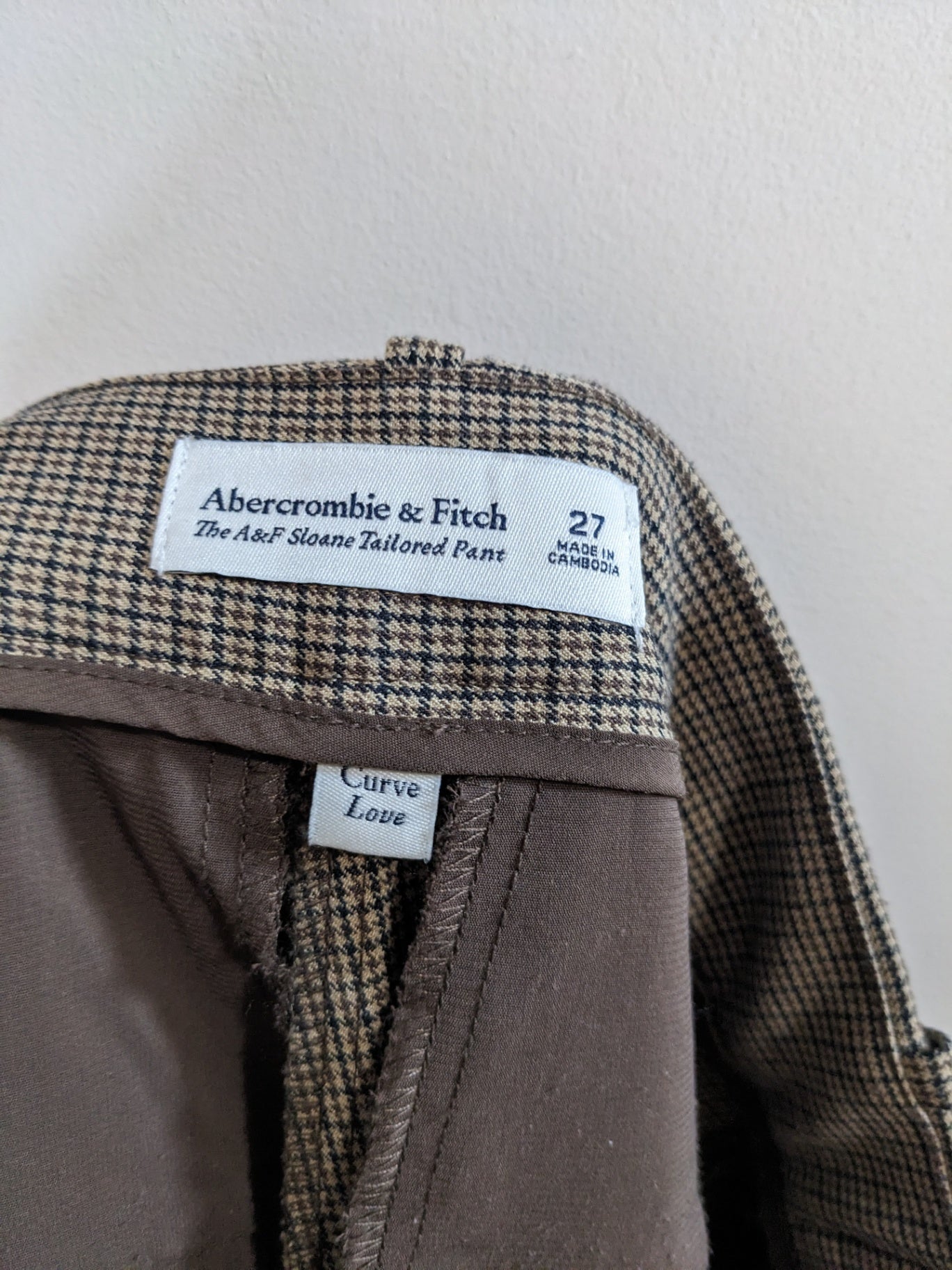 Abercrombie & Fitch Brown Plaid Sloane Pants - sz 27