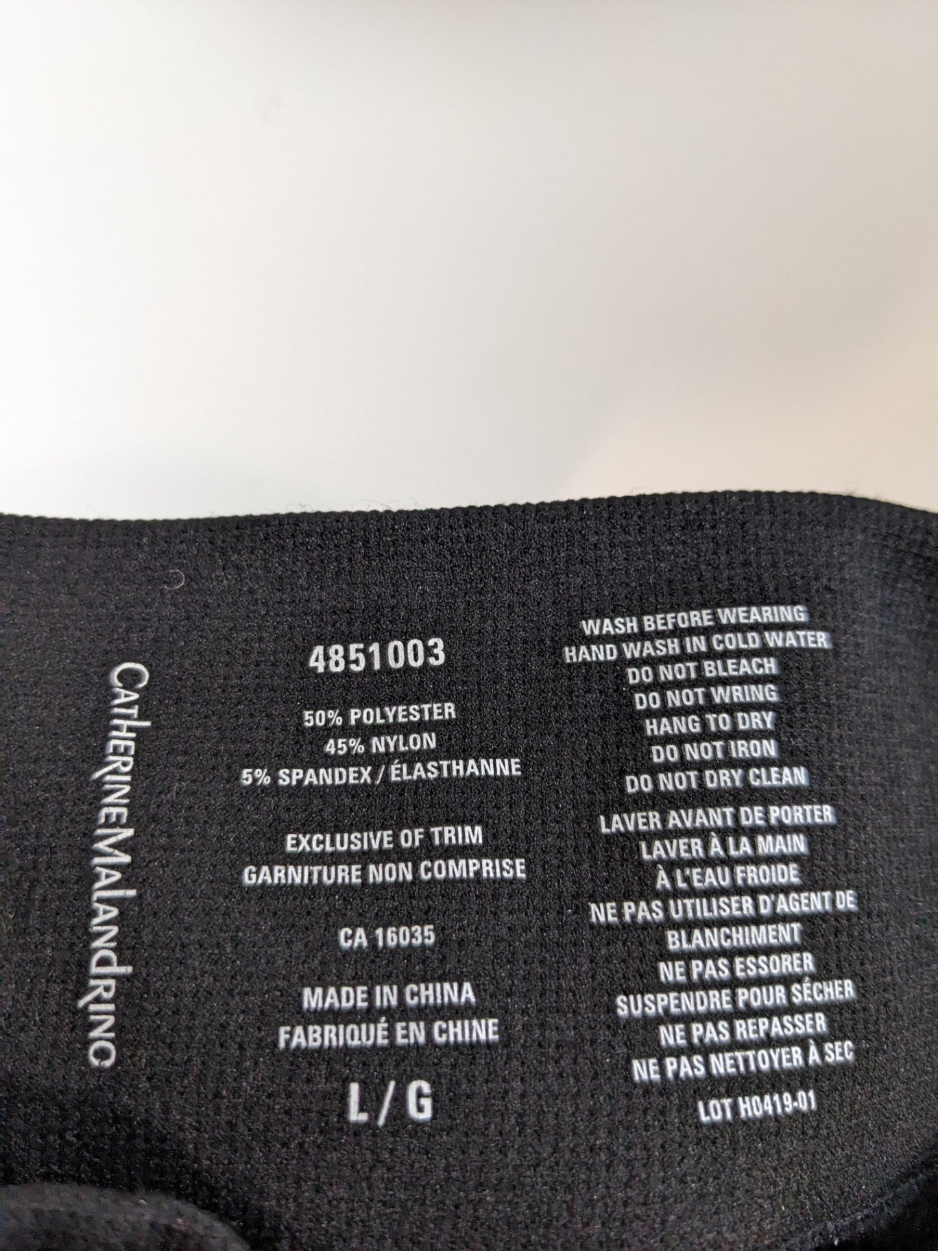 Catherine Malandrino Black Leggings - L