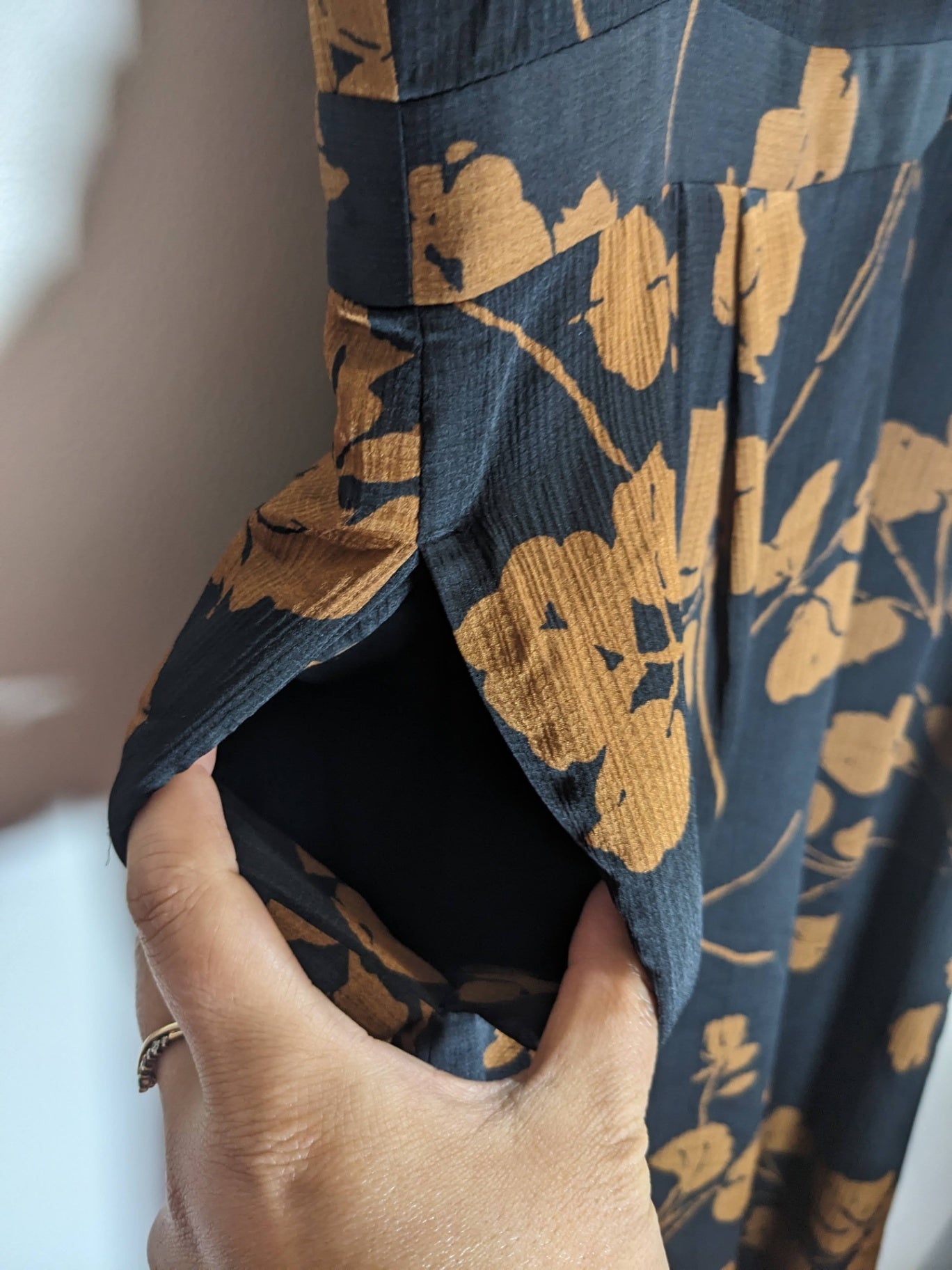 Banana Republic Black with Florals Wide Leg Jumpsuit - sz 2