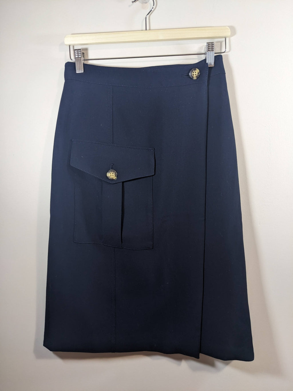 Banana Republic Navy Wrap Skirt - XS