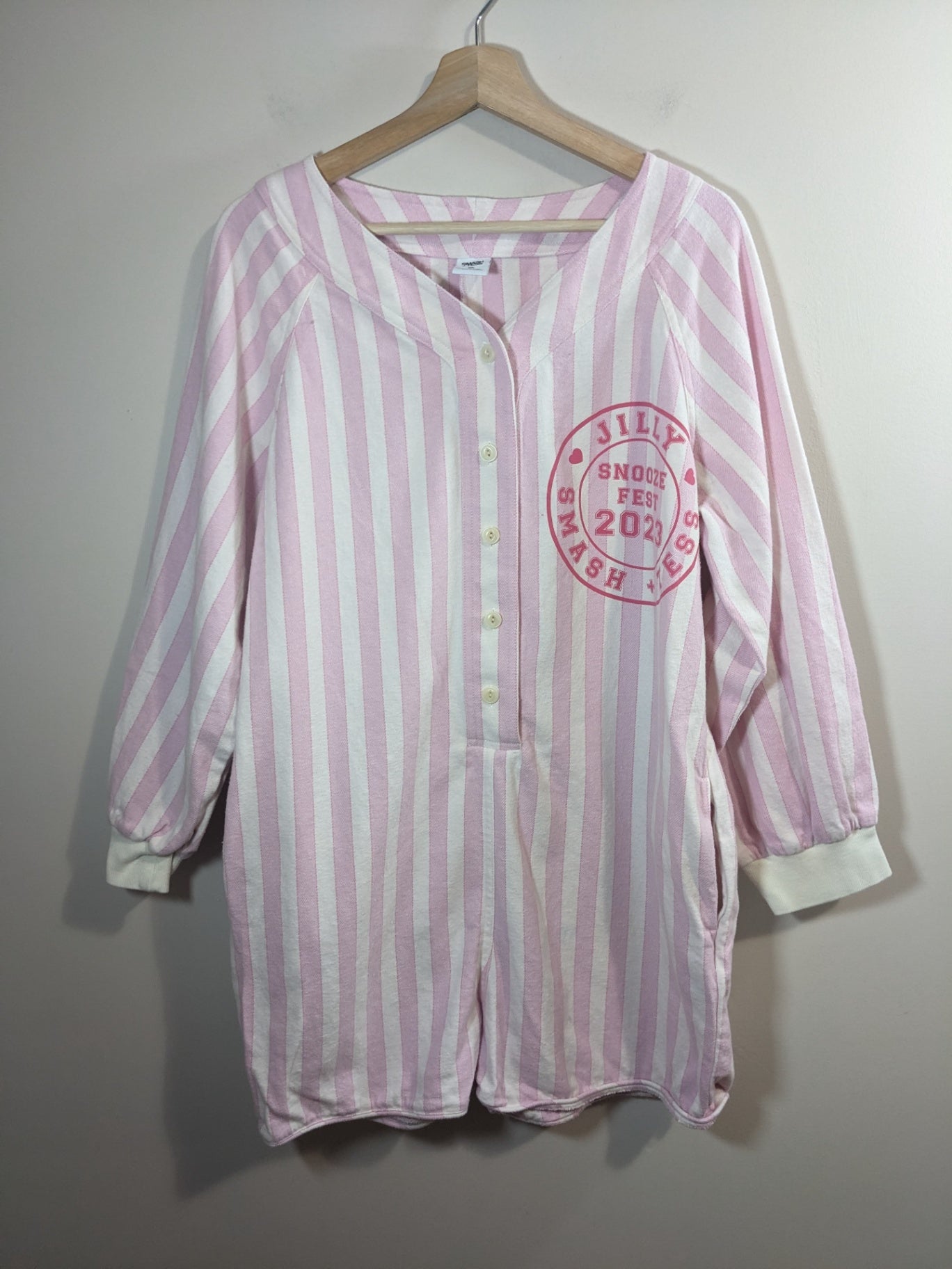 SMASH + TESS Striped Shorts Onesie - M/L