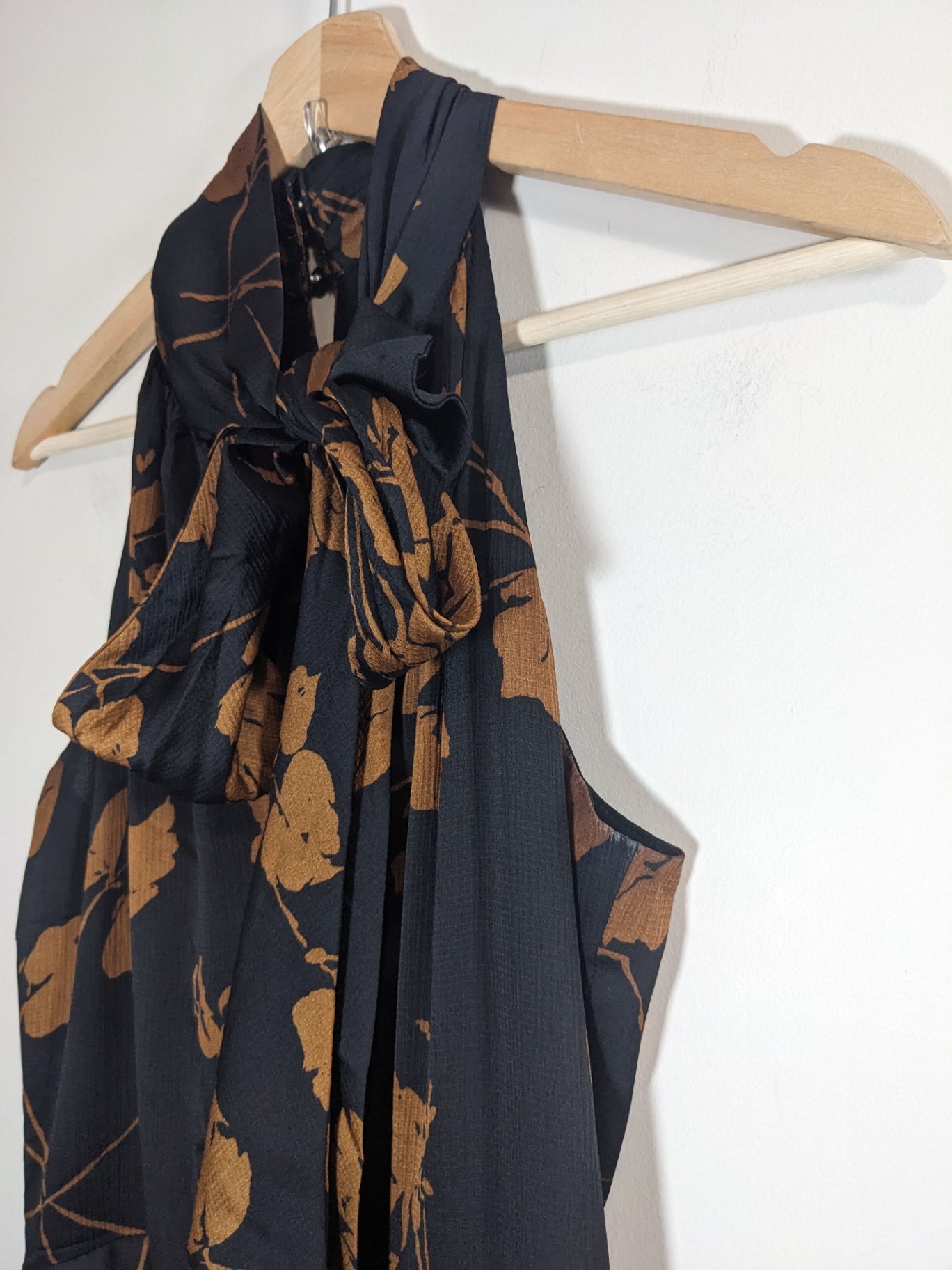 Banana Republic Black with Florals Wide Leg Jumpsuit - sz 2