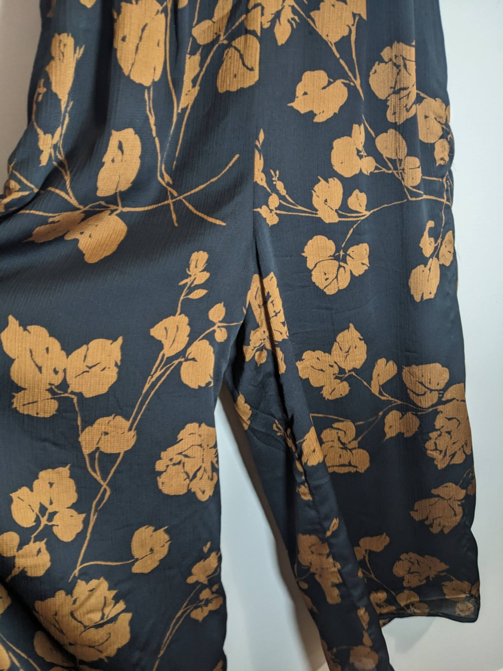 Banana Republic Black with Florals Wide Leg Jumpsuit - sz 2