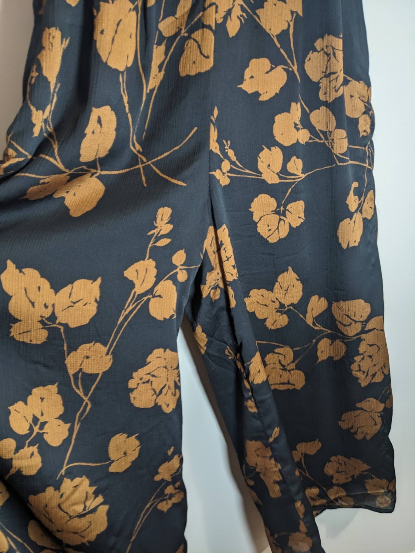 Banana Republic Black with Florals Wide Leg Jumpsuit - sz 2