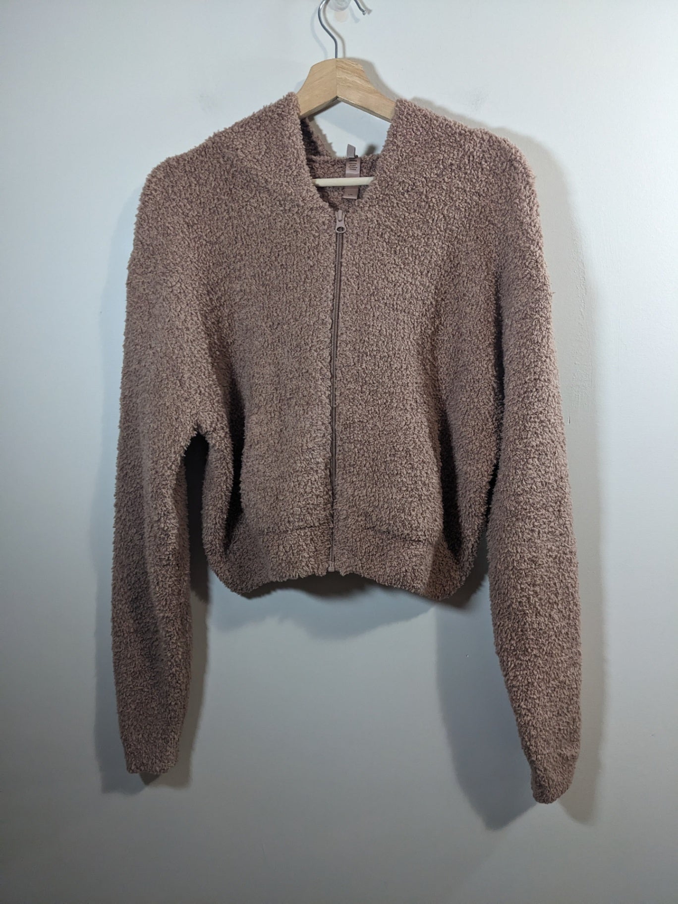 Skims Teddy Crop Zip Up - L